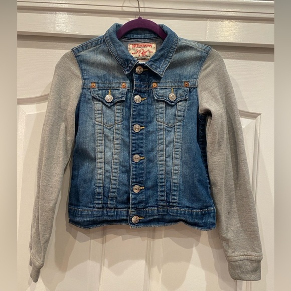 True Religion Emily denim jacket size girls XL - Picture 1 of 5